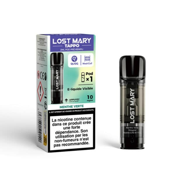 Cartouche Tappo Air Lost Mary Menthe Verte 10mg