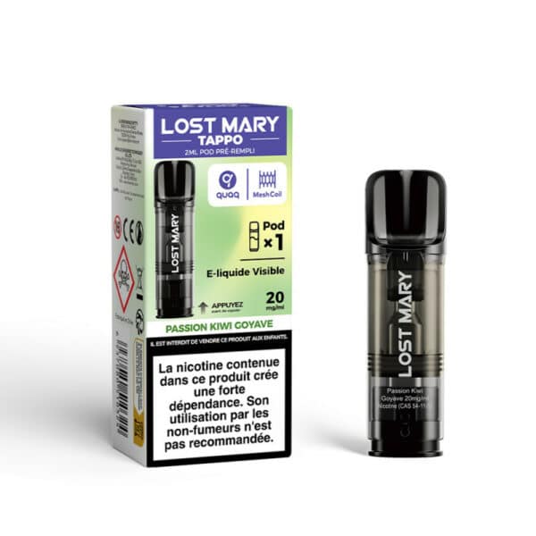 Cartouche Tappo Air Lost Mary Passion Kiwi Goyave 20mg